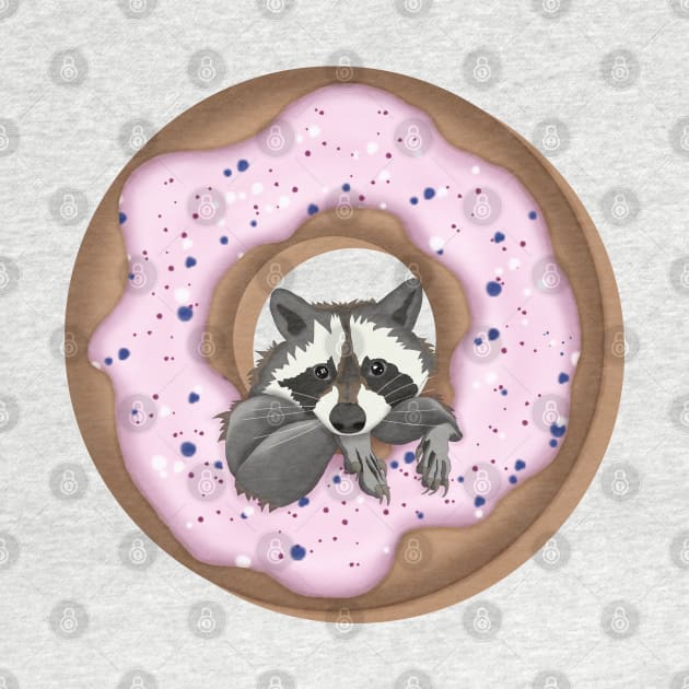 Cute raccoon and Yummy donut (2) by KateQR